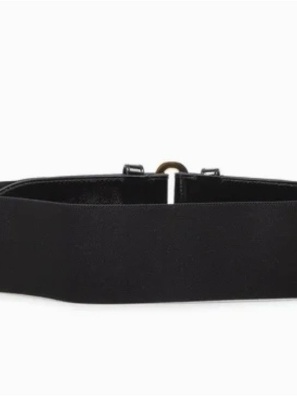 Lauren Ralph Lauren Black Patent Leather and Elastic Tab Stretch Belt Sz Med EUC - Picture 2 of 14
